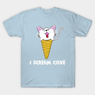 I Scream Cone Funny Cat In Ice Cream Cone T-Shirt